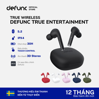 Tai nghe không dây TWS Bluetooth 5.2 Defunc True Entertainment thời gian nghe 30H, chống nước IPX4, Bảo hành 1 năm