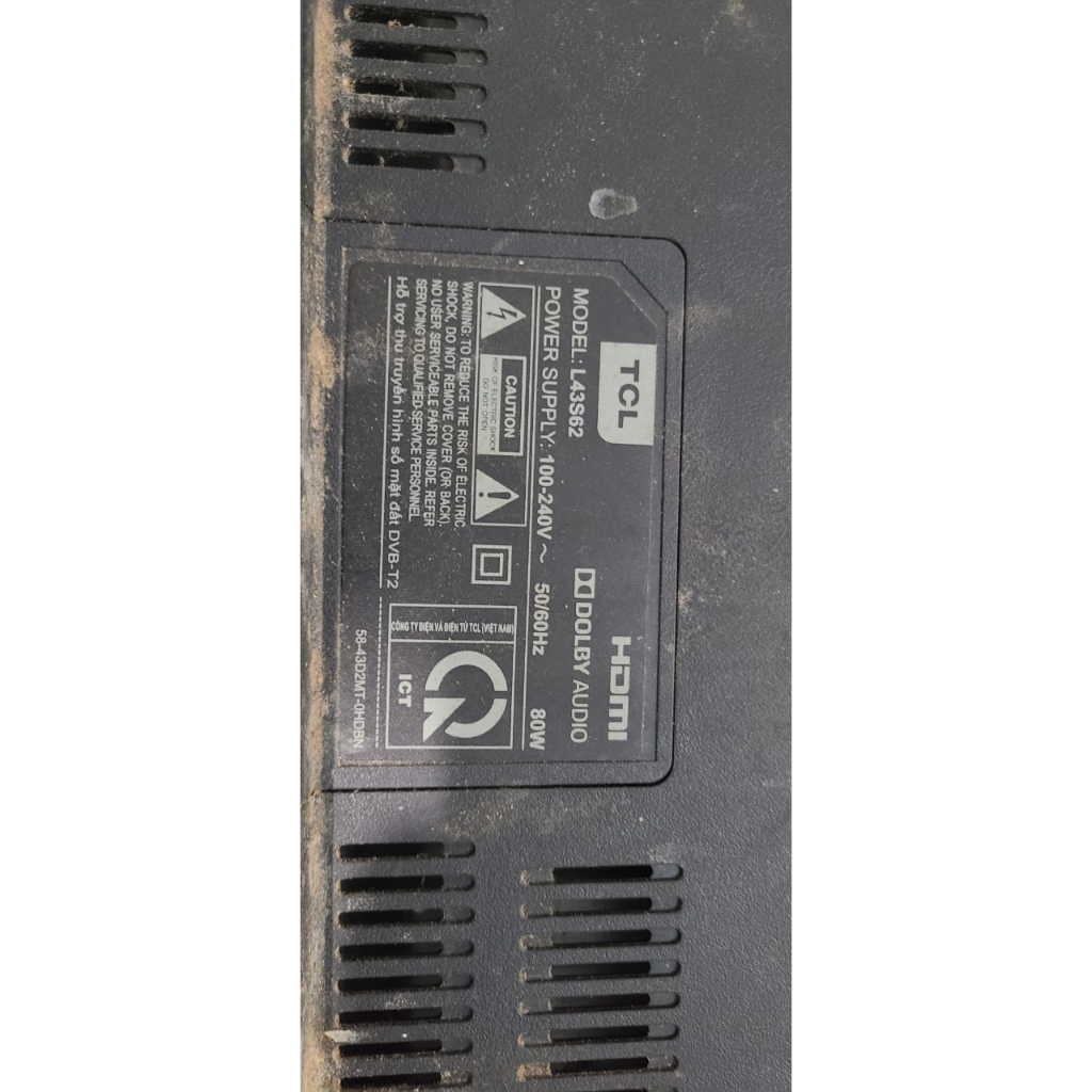 Bo Tcon tivi TCL 43in, model : L43S62 , máy hư màn bên mình rả bán linh kiện