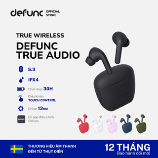 Tai nghe không dây TWS Bluetooth 5.3 Defunc True Audio thời gian nghe 30H, chuẩn IPX4, có app custom, bảo hành 1 năm