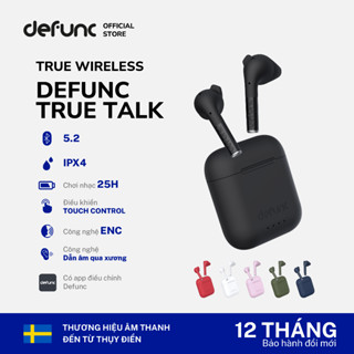 Tai nghe không dây TWS Bluetooth 5.2 Defunc True Talk thời gian nghe 25H, công nghệ ENC, chuẩn IPX4, Bảo hành 1 năm