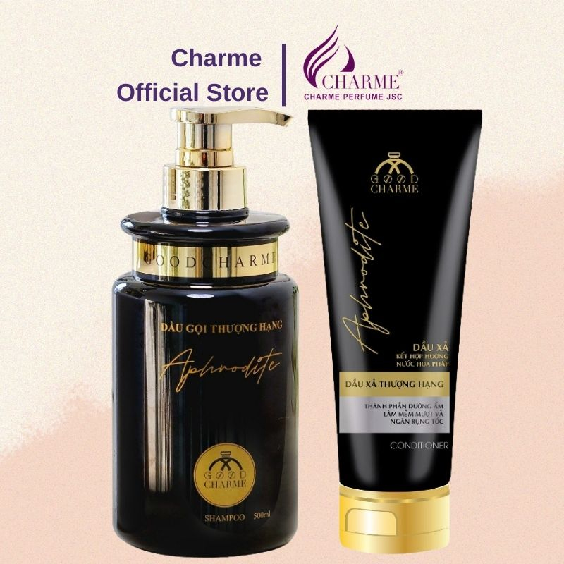 Combo dầu gội xả thượng hạng Charme Aphrodite - Black and White