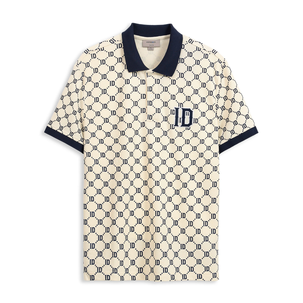 Áo Polo Nam ICONDENIM Regular Contrasted Signature Grid PLID0110