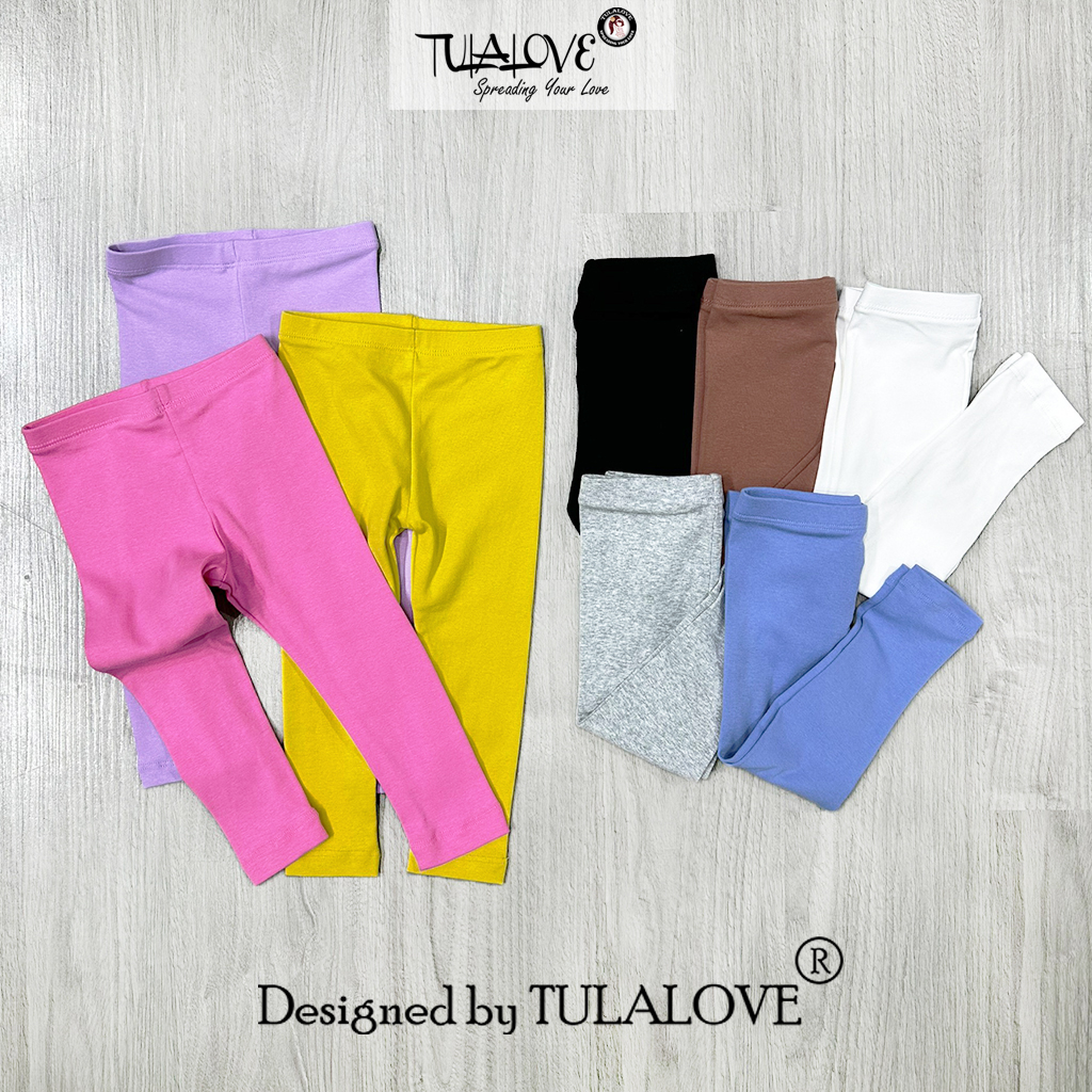 Quần Dài Legging Bé Gái Màu Đơn Sắc Form Ôm, Quần Thun Dài Quần Legging Cho Bé Gái Tulalove