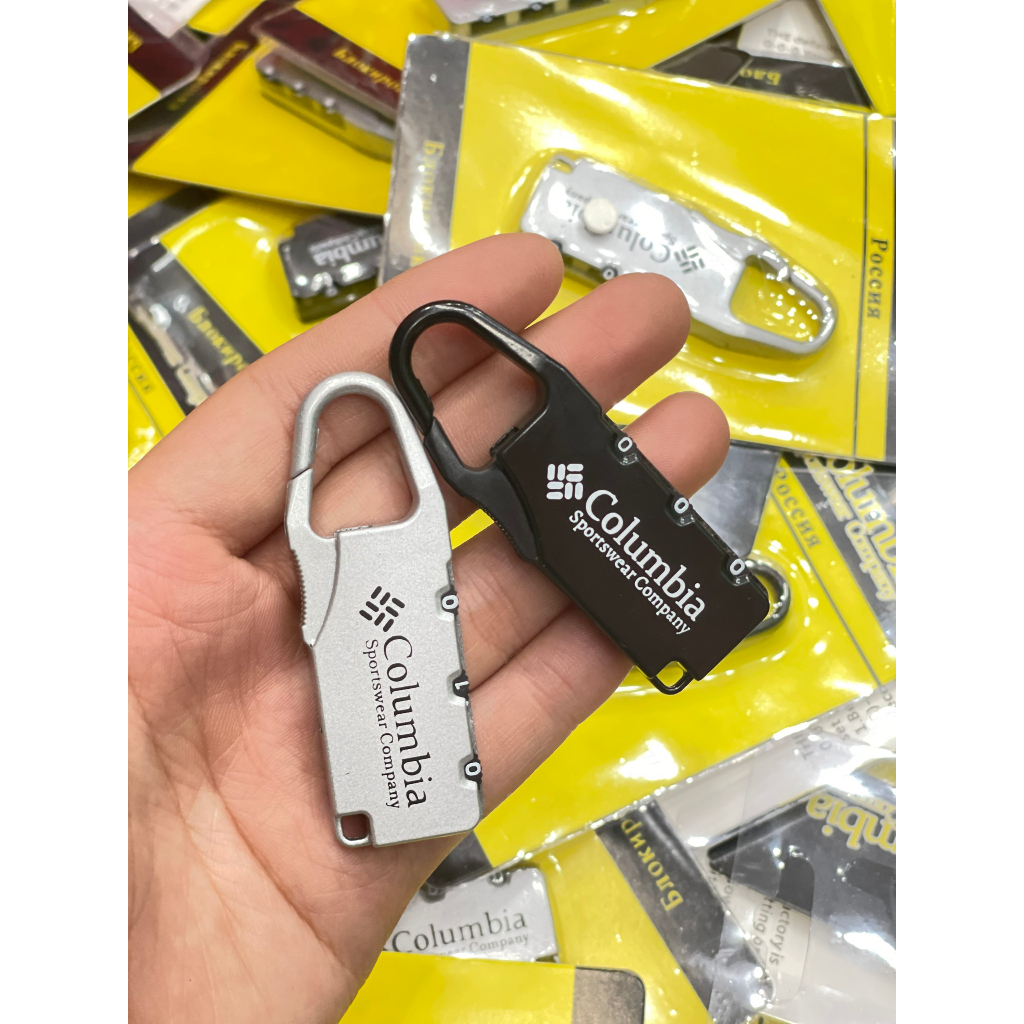 Khóa 3 số Columbia bằng thép không gỉ dùng khóa balo, vali, túi xách, hàng cao cấp.