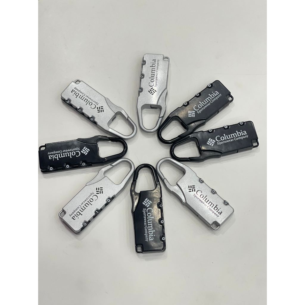 Khóa 3 số Columbia bằng thép không gỉ dùng khóa balo, vali, túi xách, hàng cao cấp.