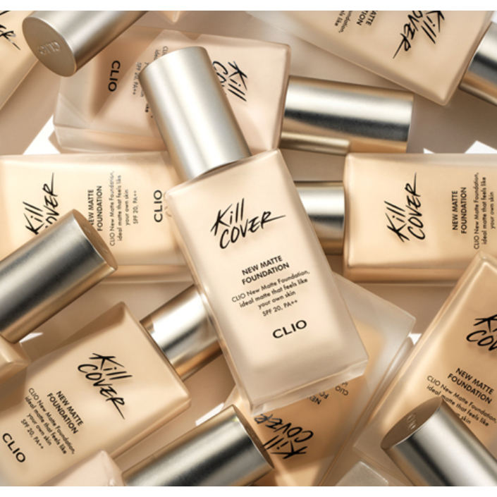Set Kem Nền Tặng Cọ CLIO Kill Cover Glow Foundation SPF50 PA++++ 38g