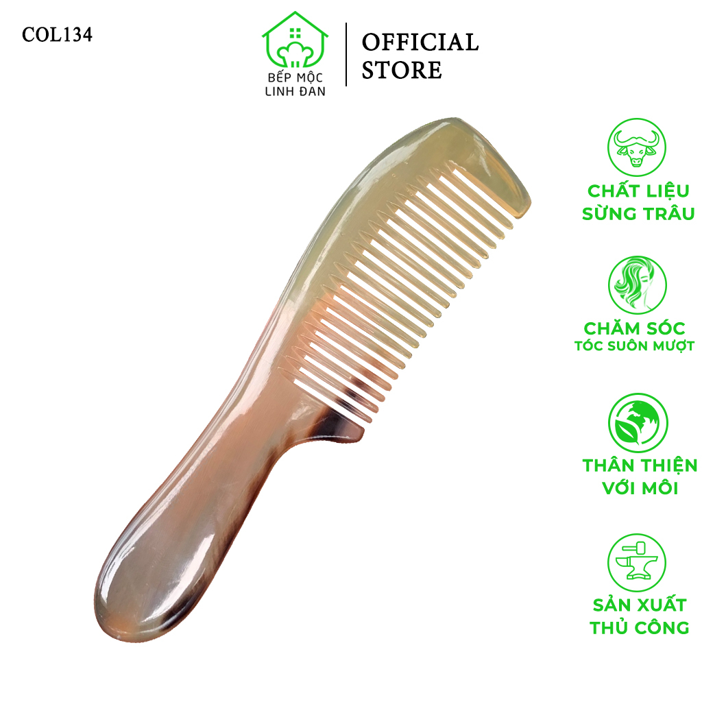 Lược Sừng Chuôi Trơn Cỡ Nhỏ 15cm HAHANCO  Nhỏ Gọn Bỏ Túi Tiện Dụng