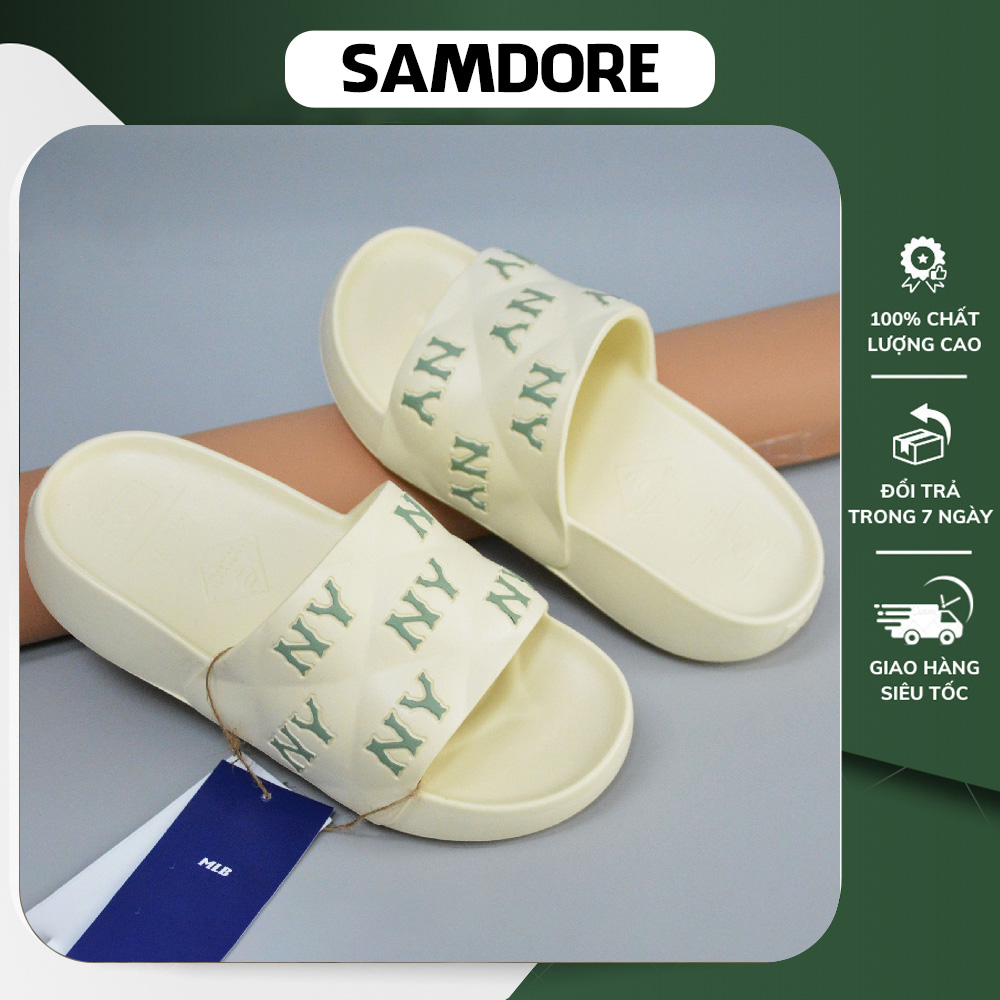 Dép đúc MLB_NY In Nổi Unisex - Dép Chunky Bouncer Slide mới nhất S2