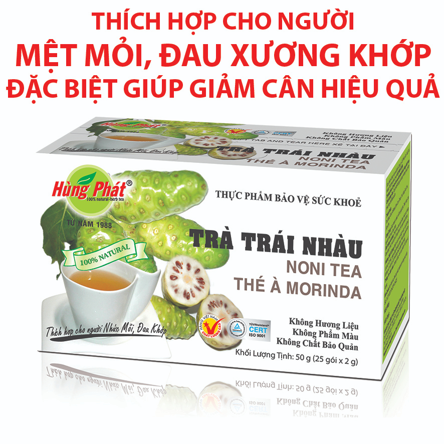 TRÀ TRÁI NHÀU 50g (25 gói x 2g) THP TỐT CHO XƯƠNG KHỚP VÀ GIÚP GIẢM CÂN HIỆU QUẢ - TỐT CHO NGƯỜI TIỂU ĐƯỜNG