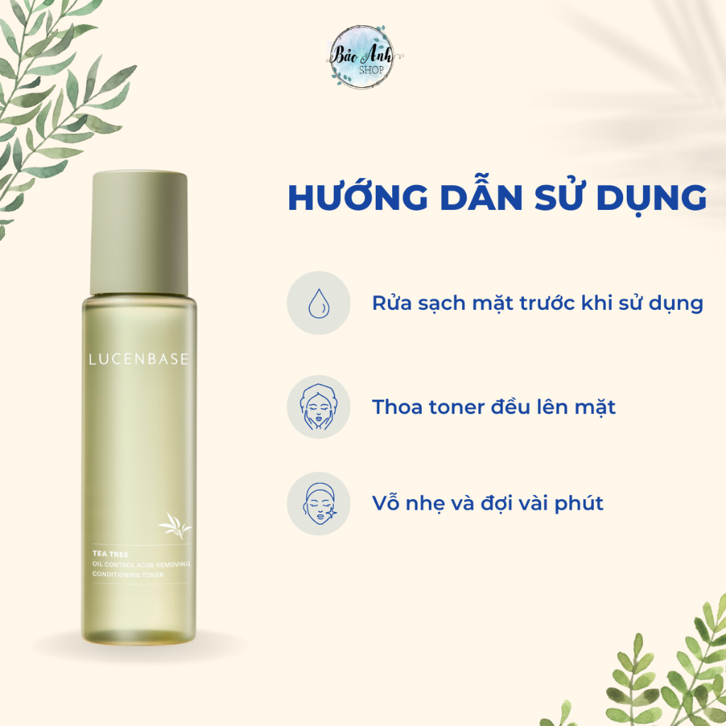 Toner BHA tràm trà Lucenbase 150ml cấp ẩm, hỗ trợ làm sạch sâu, cân bằng độ PH