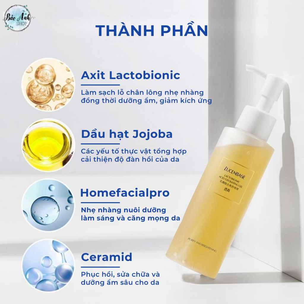 Gel tẩy da chết Lucenbase 150g giúp da sạch sâu, giảm mụn đầu đen