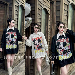 Áo Nỉ Hoodie Áo Dài Tay Thu Đông Nữ Form Rộng Dáng Dài 40-70kg Cá Tính Năng Động Trẻ Trung Mẫu AONIMICKEY. TP311