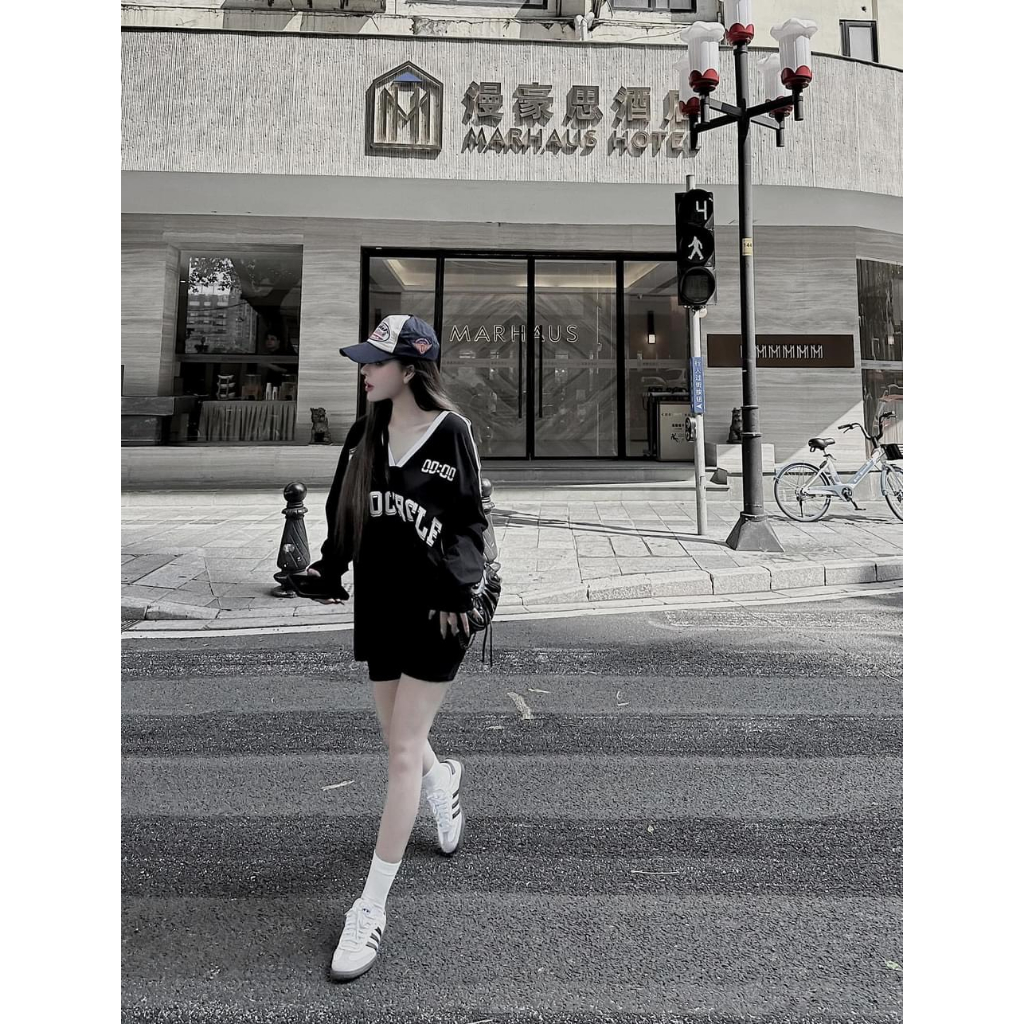 Set Bộ Đồ Nữ Áo Phông Áo Thun Nữ Dài Tay Dáng Thụng Quần Đùi Cotton 40-70KG mẫu SETZEROQDUI . PT306