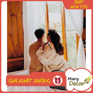 Rèm voan trắng cửa sổ cửa chính dán tường chống nắng decor phòng ngủ, phòng khách, quà 20-11, homestay spa Mary Decor