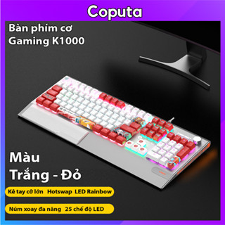 Bàn phím cơ Coputa bàn phím máy tính chơi game có dây full LED Langtu K1000