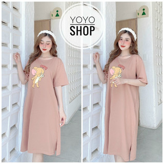 Đầm thun suông bigsize nữ từ 55kg đến 80kg chất thun thái cao cấp YoYo đủ màu