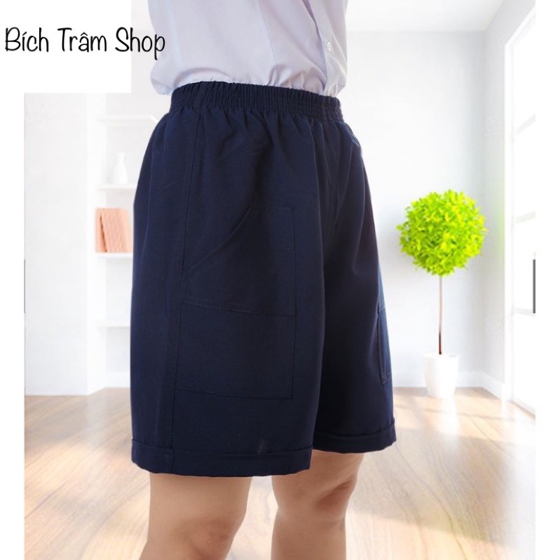 Quần đùi học sinh lưng thun, quần short học sinh cấp 1 cấp 2 xưởng may hàng loại 1