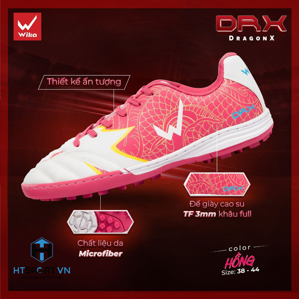 Giày Đá Bóng Sân Cỏ Nhân Tạo Wika Hoàng Đức DRX đã khâu đế, Giày Đá Banh Chính Hãng.