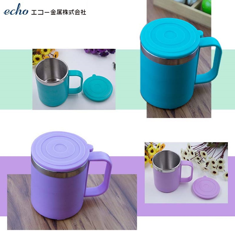 Cốc giữ nhiệt inox bọc nhựa Echo 220ml - Hàng nội địa Nhật Bản