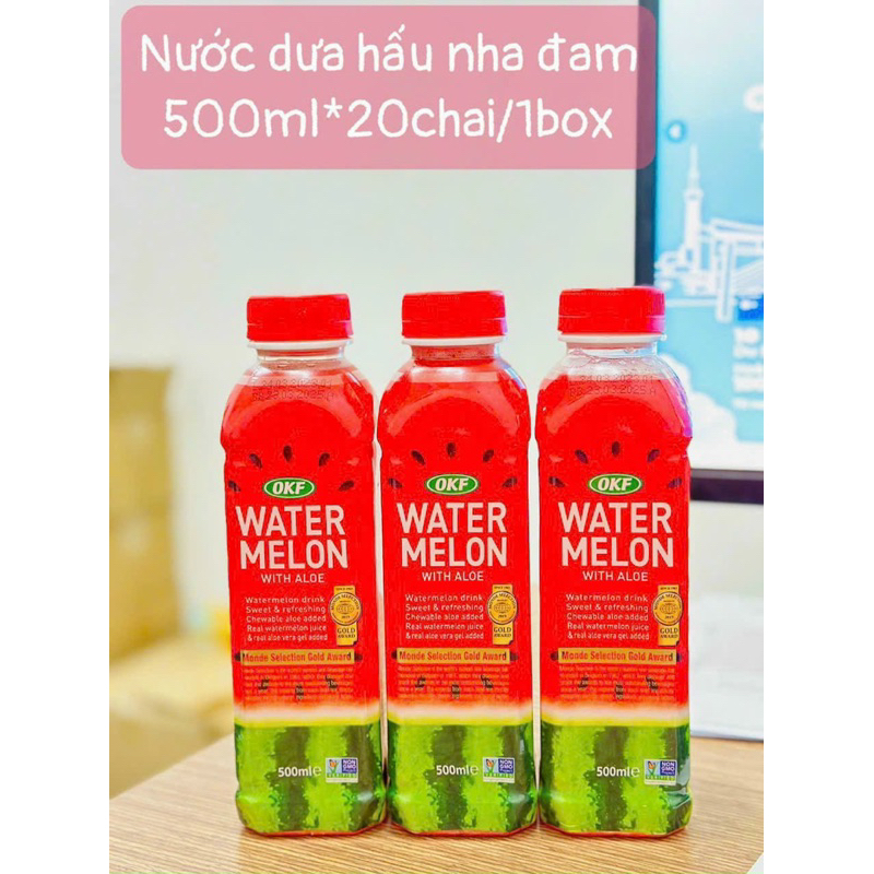 Nước ép trái cây thạch nha đam vị nho, dưa lưới, dưa hấu Hàn Quốc 500ml