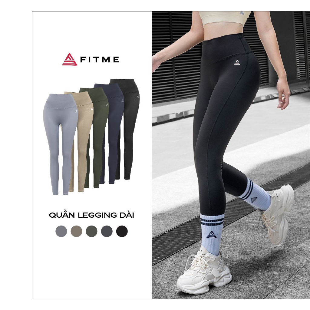 Quần tập gym yoga legging nữ cạp cao Fitme Zeta vải 2 lớp nâng v3 tôn dáng cao cấp QDZT