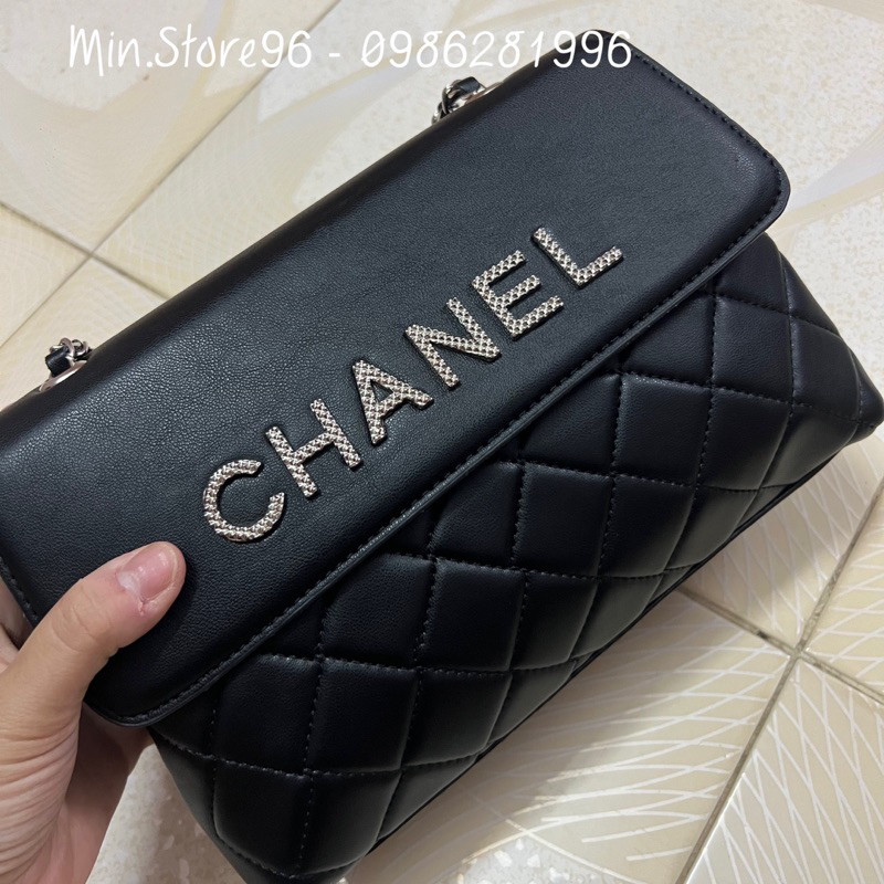 Túi xách nữ túi kẹp nách thời trang dáng chữ nhật da hình trám thêu khóa chữ dây đeo phối xích SP12