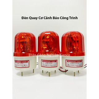 Đèn quay cảnh báo cơ , đèn quay cảnh báo công trường chảo cơ không còi 220vac 24vdc 12vdc - màu đỏ