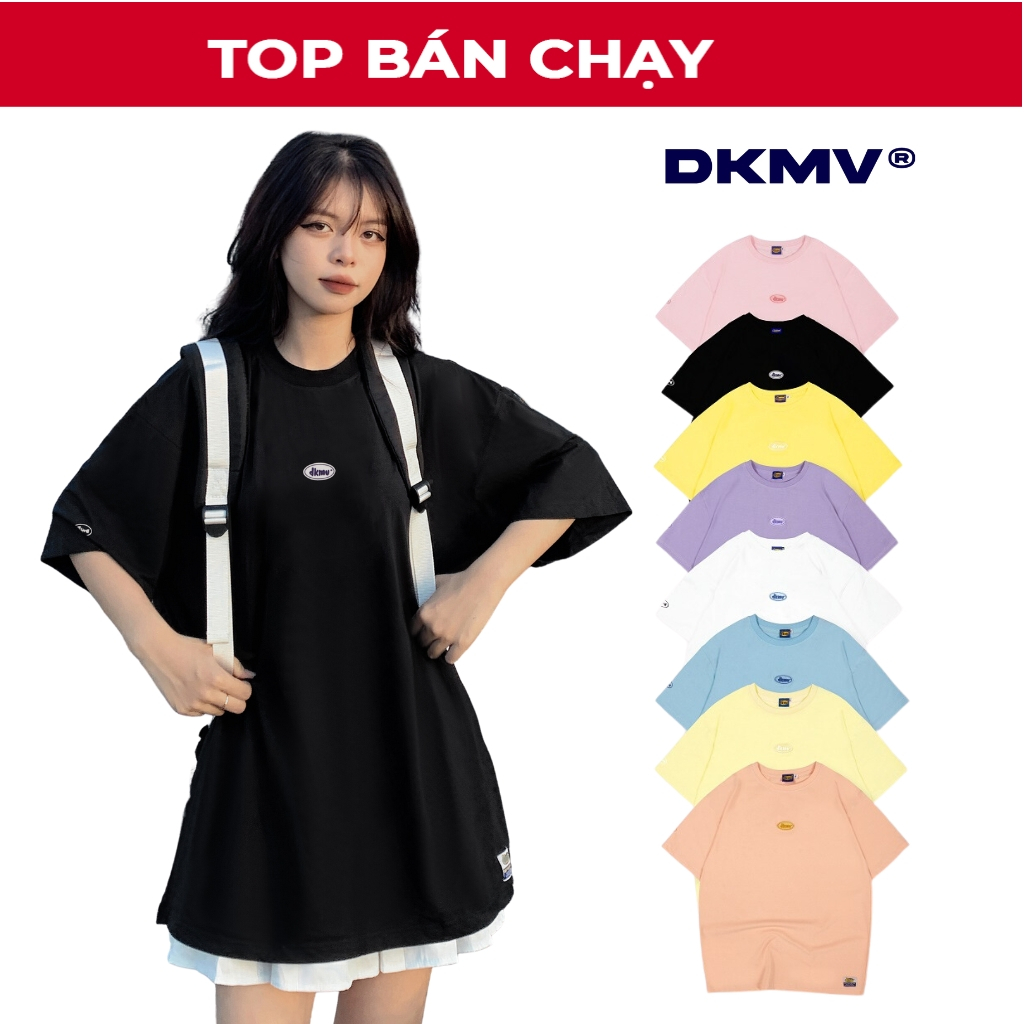 Áo thun nữ form rộng basic tag su nhiều màu DKMV | Basic Rubber Tag Tee | K09-T1