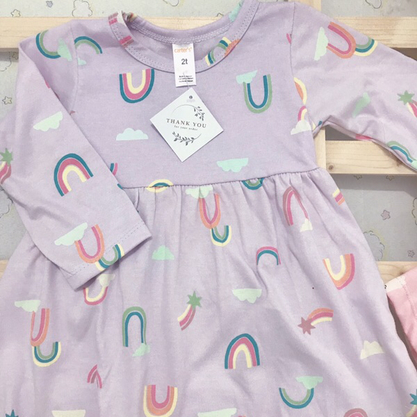 Váy dài tay cotton bé gái Mykids váy đầm cotton hàng thu đông dày dặn siêu mềm mịn cho bé từ 8-28kg