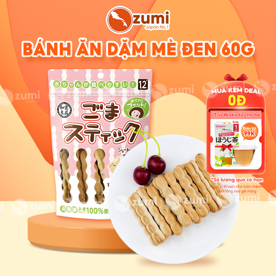 Bánh Ăn Dặm Mè Đen Wagu Ryohin 60G Thơm Ngon, Giàu Dinh Dưỡng Cho Bé Yêu Từ 12 Tháng Tuổi Nội Địa Nhật Ozumi