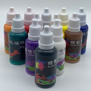 Sơn mô hình AirBrush Color màu tươi sáng, bộ 12 màu tặng chất pha sơn