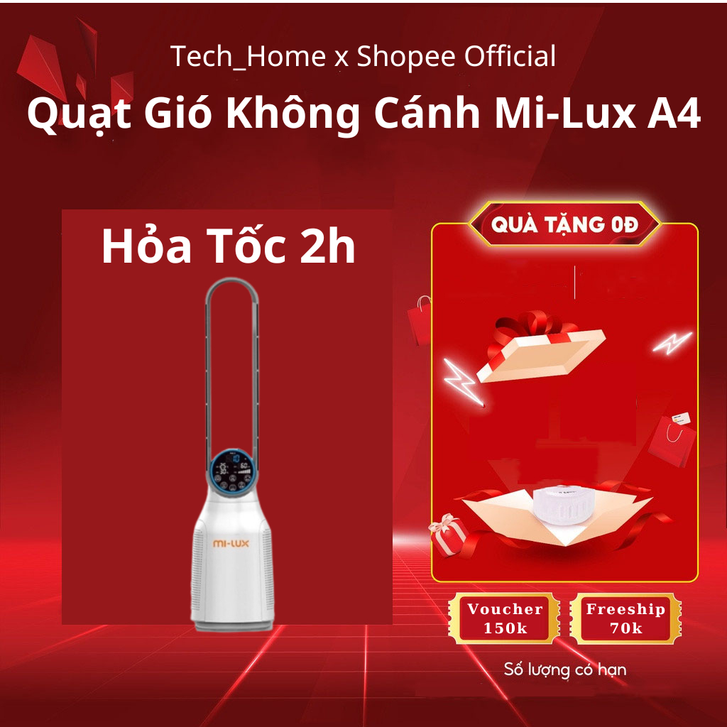Quạt Không Cánh Điều Hòa Xiaomi Mi-Lux A4 Làm Mát Bằng Hơi Nước Lọc không khí Tạo ION BH 12 tháng