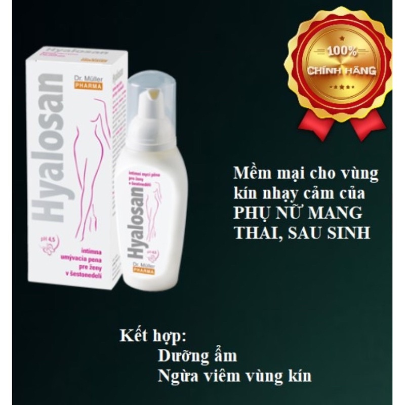 Dung Dịch Vệ Sinh Dạng Bọt Cao Cấp Cho Bà Bầu - Hyalosan Wash Foam 150ml