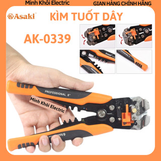 Kìm tuốt dây Asaki AK-0339,kìm bấm cos asaki đa năng,kềm tuốt dây điện đa năng,kìm cắt cáp điện bấm cốt,kìm bấm cốt,kìm