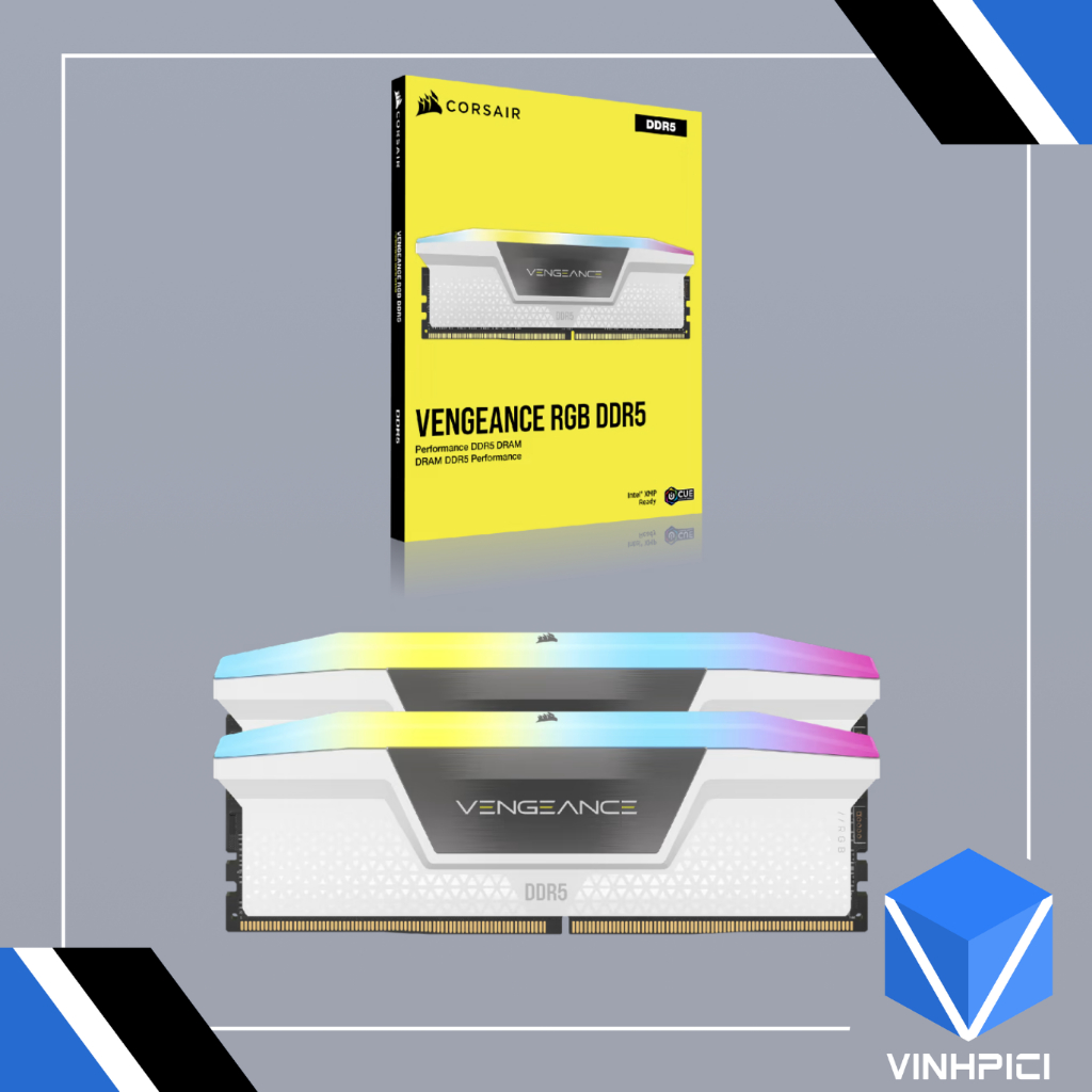 Ram CORSAIR VENGEANCE RGB WHITE 64GB 5600MHz DDR5  CMH64GX5M2B5600C36W