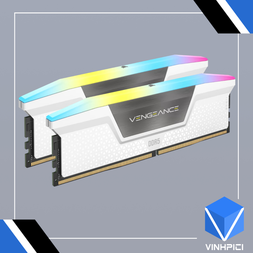 Ram CORSAIR VENGEANCE RGB WHITE 64GB 5600MHz DDR5  CMH64GX5M2B5600C36W