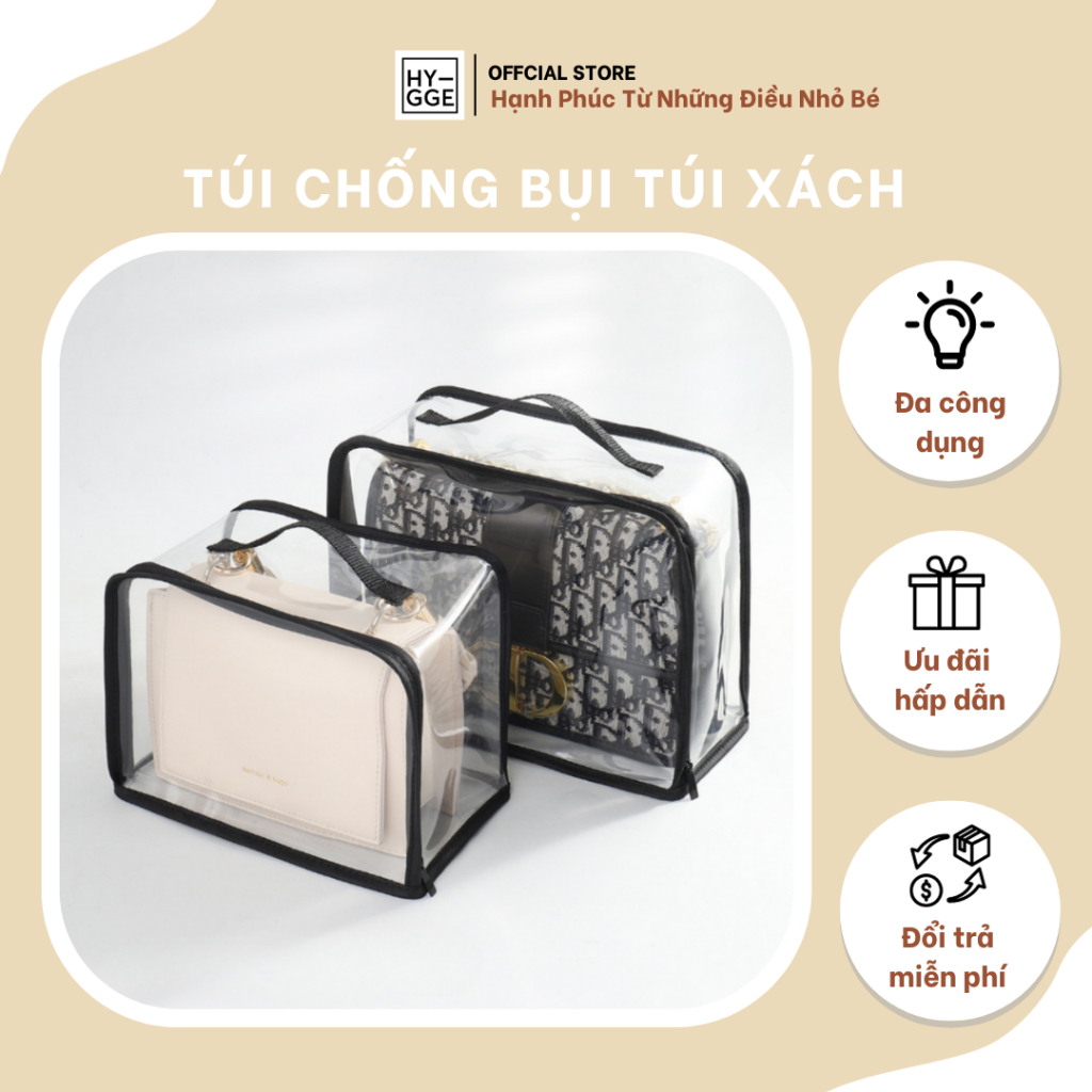 Túi chống bụi túi xách trong suốt tiện dụng với nhiều loại túi khác nhau