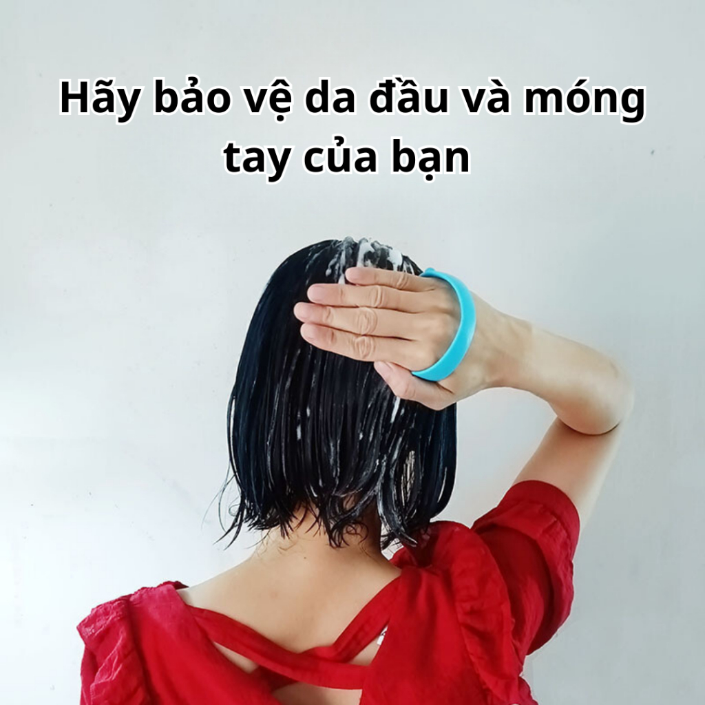 Lược gội đầu Bihome silicon gai tròn mềm massage giảm stress, tẩy tế bào chết, làm sạch da đầu hiệu quả