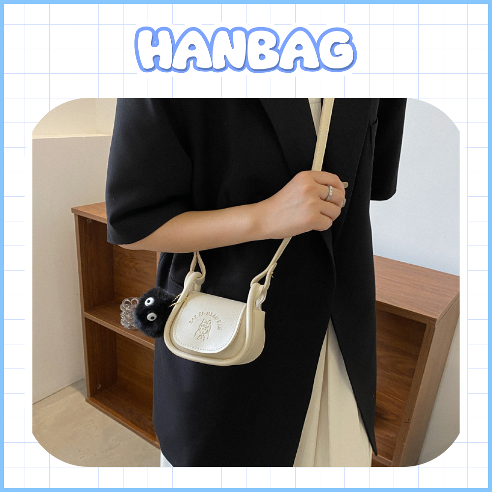 Túi đeo chéo mini màu trơn bằng da Hanbag HB07
