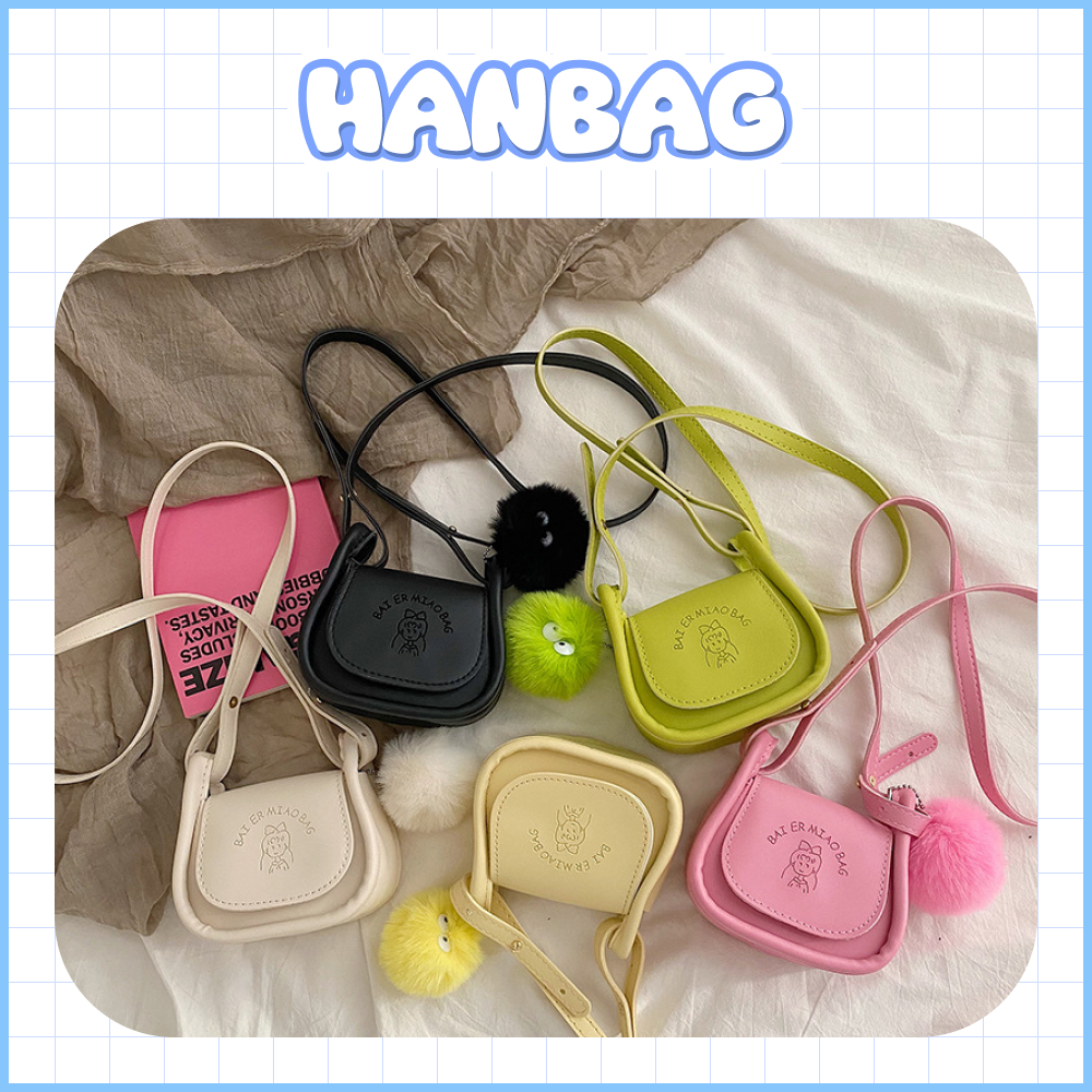 Túi đeo chéo mini màu trơn bằng da Hanbag HB07