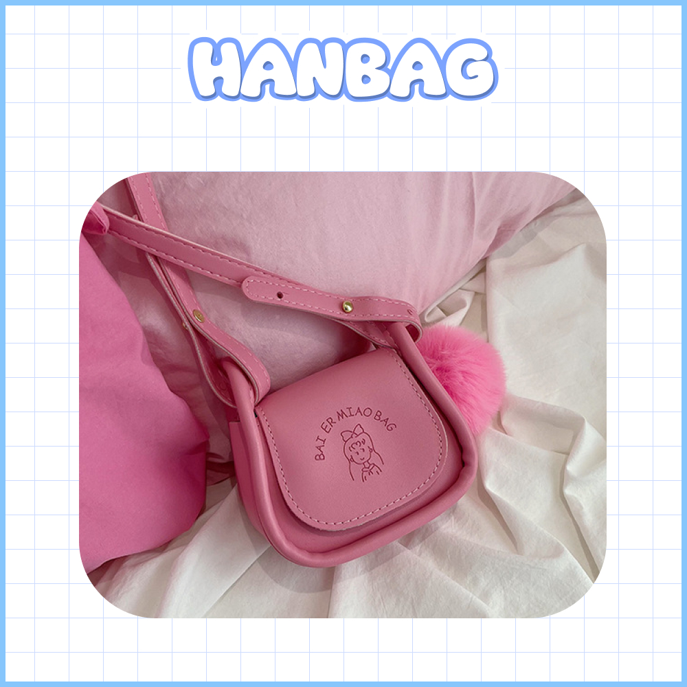 Túi đeo chéo mini màu trơn bằng da Hanbag HB07