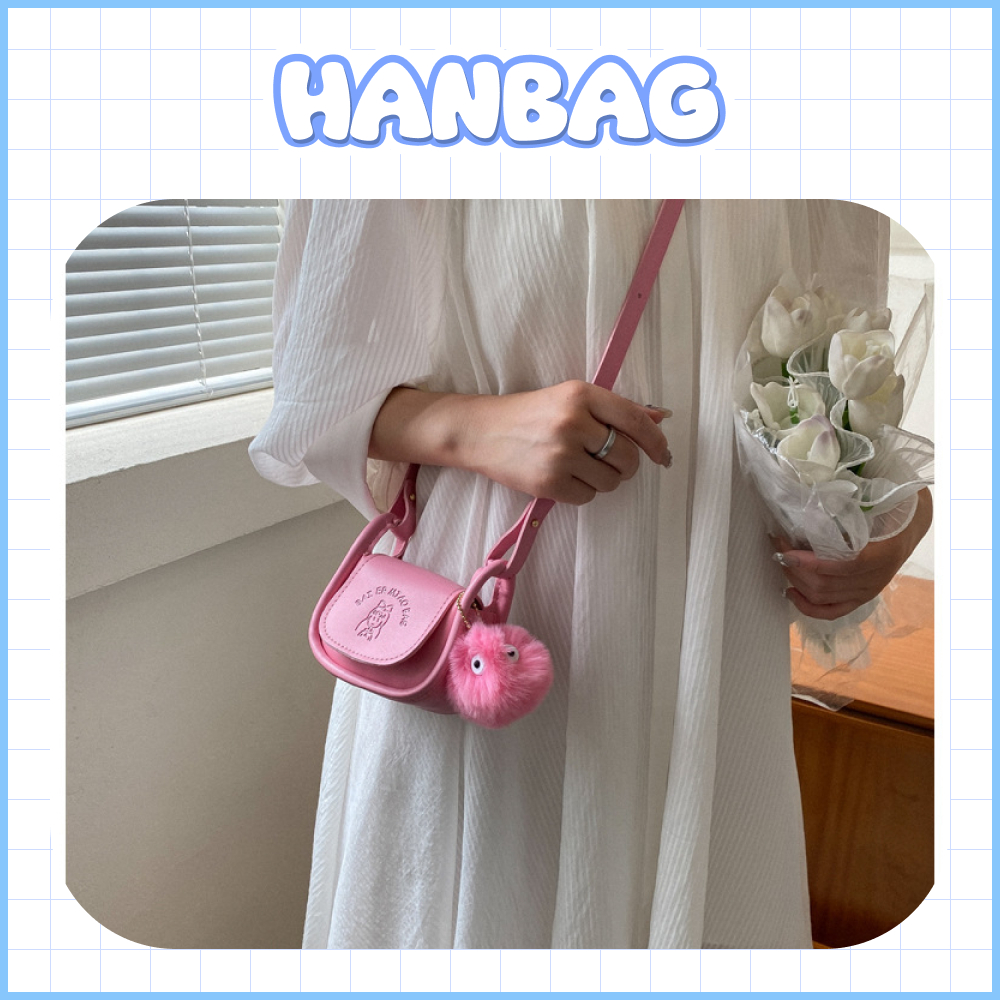 Túi đeo chéo mini màu trơn bằng da Hanbag HB07