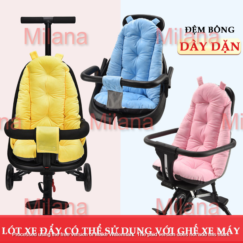 Đệm lót xe đẩy em bé Milana- Nệm lót ghế ngồi ăn dặm, Tấm lót chống trượt, thấm hút, cotton thoáng khí định hình MS01