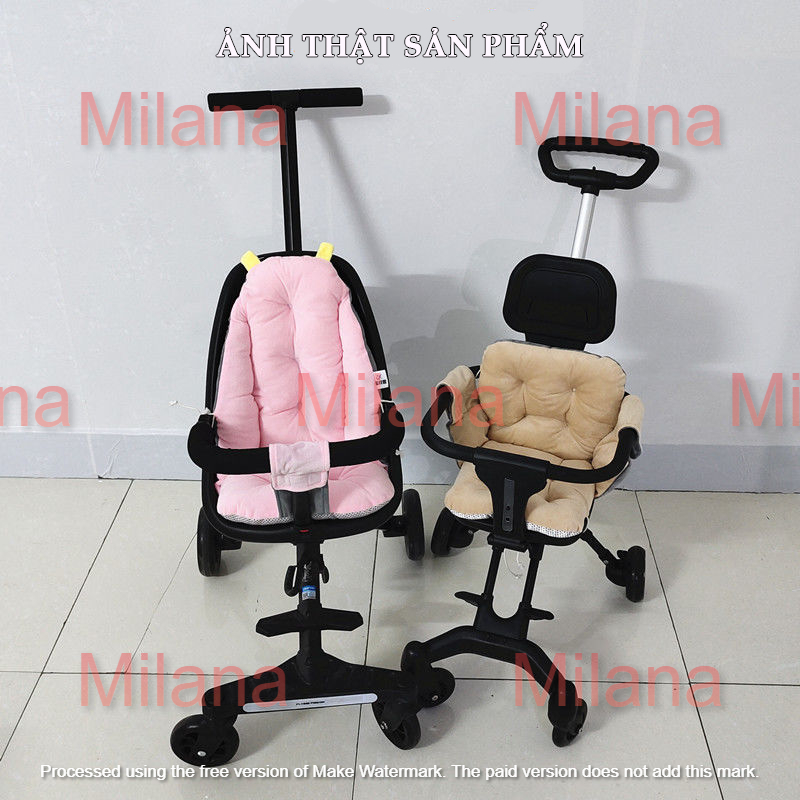 Đệm lót xe đẩy em bé Milana- Nệm lót ghế ngồi ăn dặm, Tấm lót chống trượt, thấm hút, cotton thoáng khí định hình MS01
