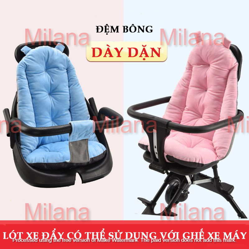 Đệm lót xe đẩy em bé Milana- Nệm lót ghế ngồi ăn dặm, Tấm lót chống trượt, thấm hút, cotton thoáng khí định hình MS01