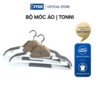 Bộ 10 móc áo | JYSK Tonni | nhựa màu xám trắng | 41.5x23x0.6 cm