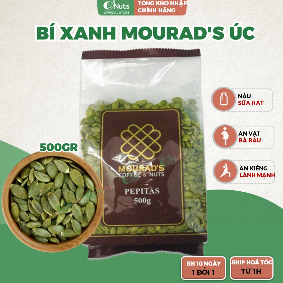 Nhân Hạt Bí Xanh Mourad’s Úc 500g – Hạt nguyên vị ăn trực tiếp, nấu sữa, cho bà bầu, người ăn kiêng, BN tiểu đường