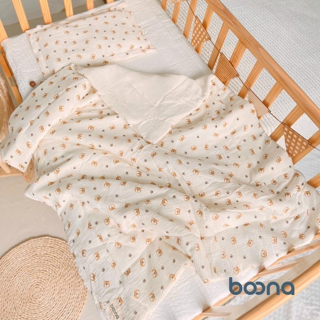 Chăn Xô Muslin Trần Bông Boona Ấm Baby Siêu Mềm, Siêu Ấm Cho Bé Sơ Sinh