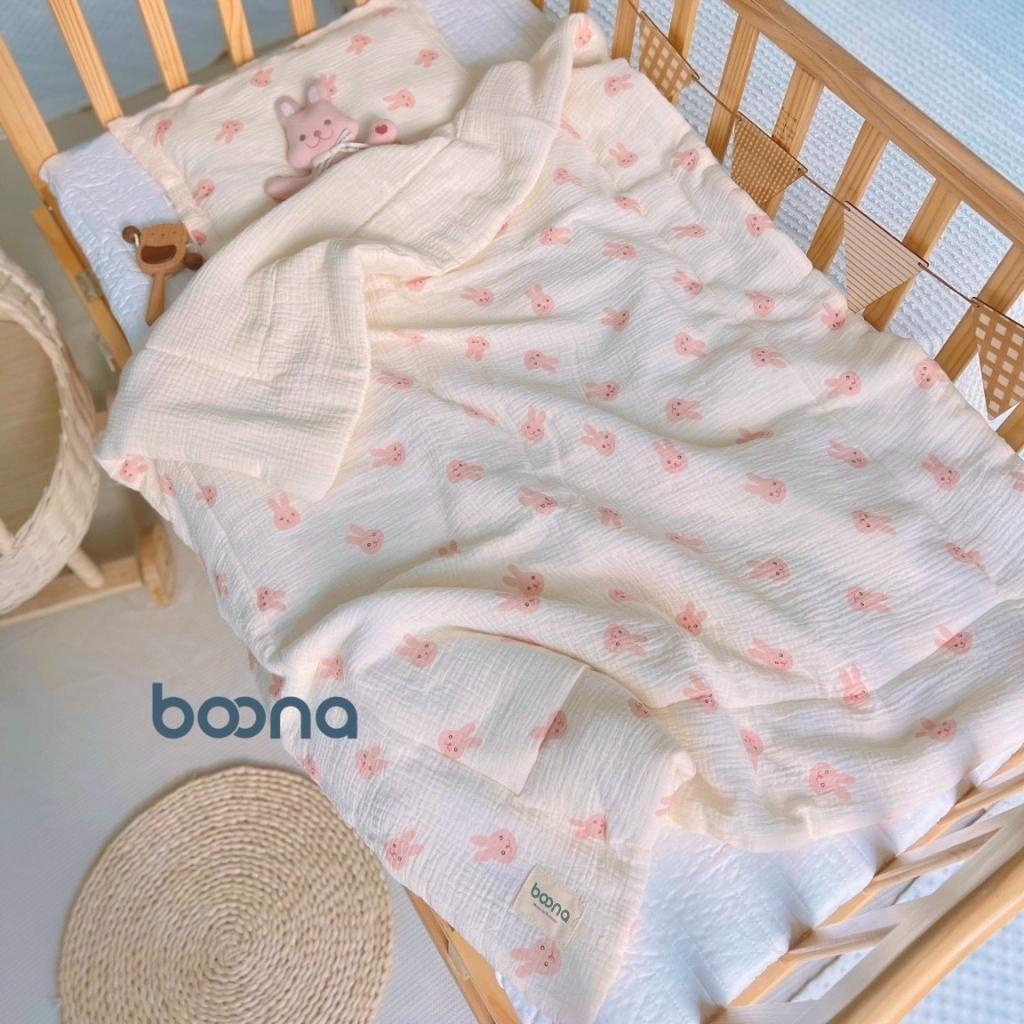 Chăn Xô Muslin Trần Bông Boona Ấm Baby Siêu Mềm, Siêu Ấm Cho Bé Sơ Sinh