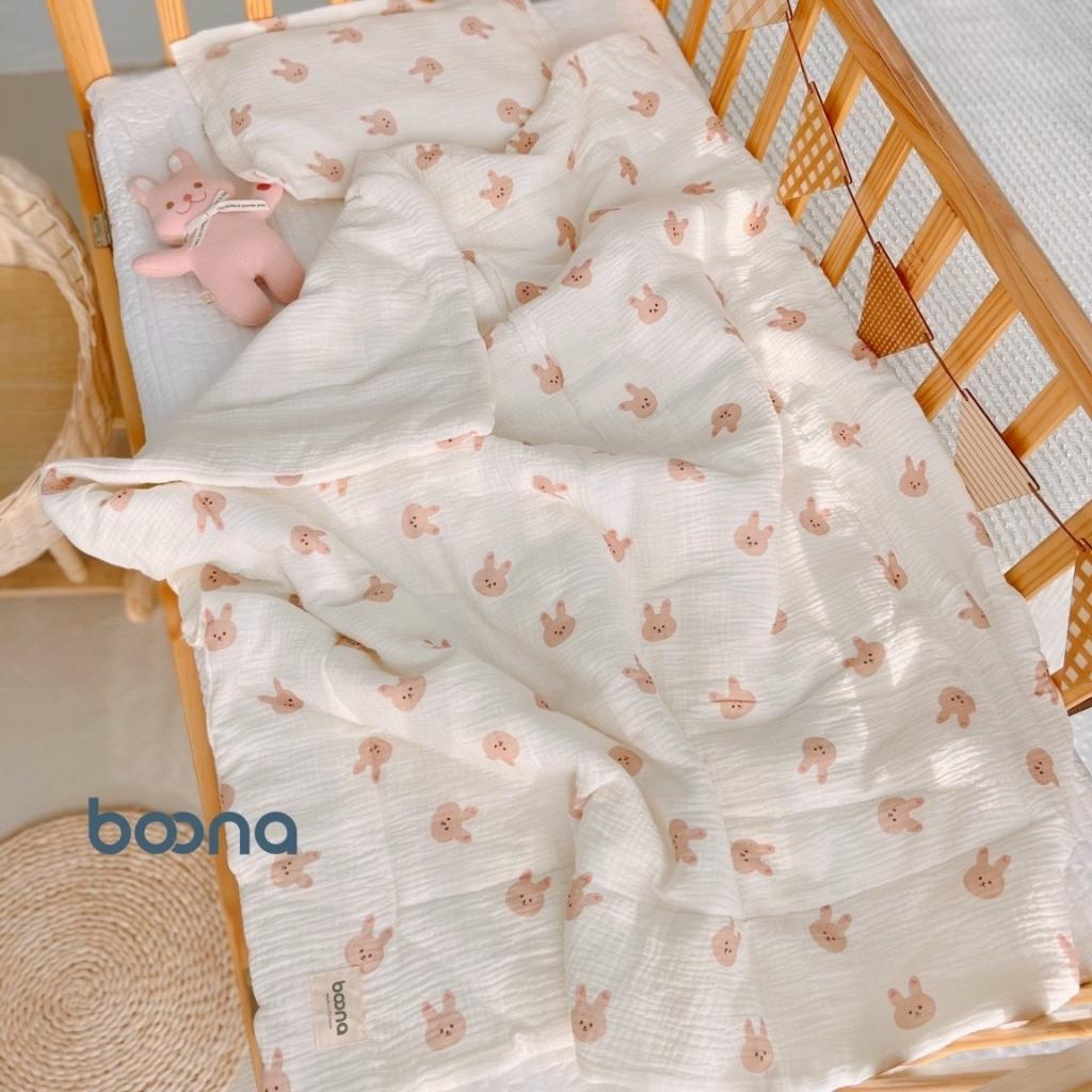Chăn Xô Muslin Trần Bông Boona Ấm Baby Siêu Mềm, Siêu Ấm Cho Bé Sơ Sinh